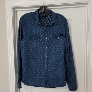 Lucky Brand Indigo Long Sleeve Western Shirt